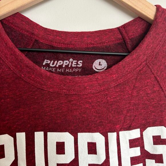 Puppies Make Me Happy Maroon Sweatshirt - Picture 3 of 8